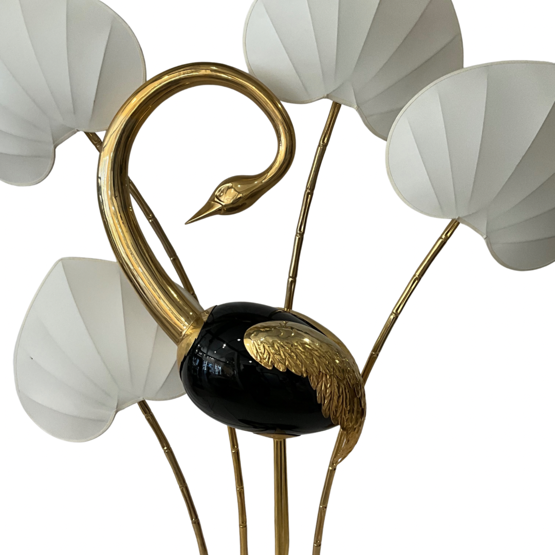 Antonio Pavia Brass Flamingo Floor Lamp