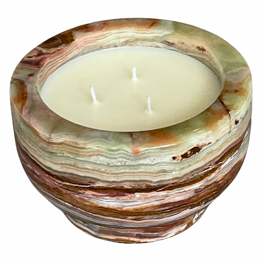 Green Onyx Marble Vessel Gardenia Candle