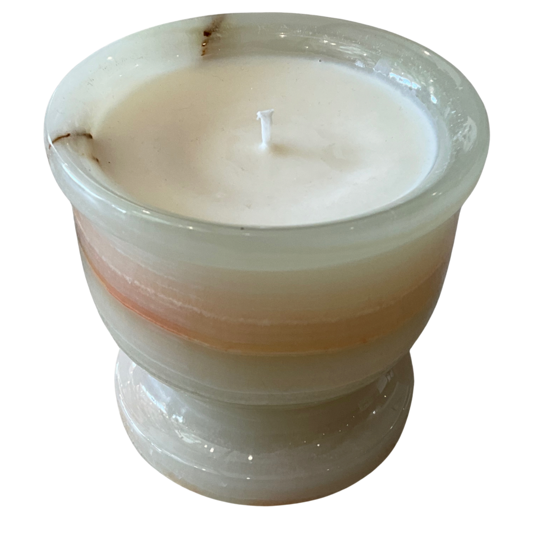 Medium Onyx Marble Gardenia Candle 8