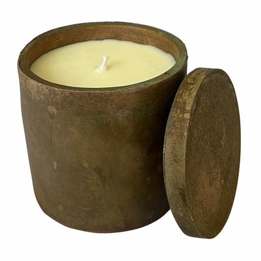 Solid Bronze Gardenia Hand Made Candle #17