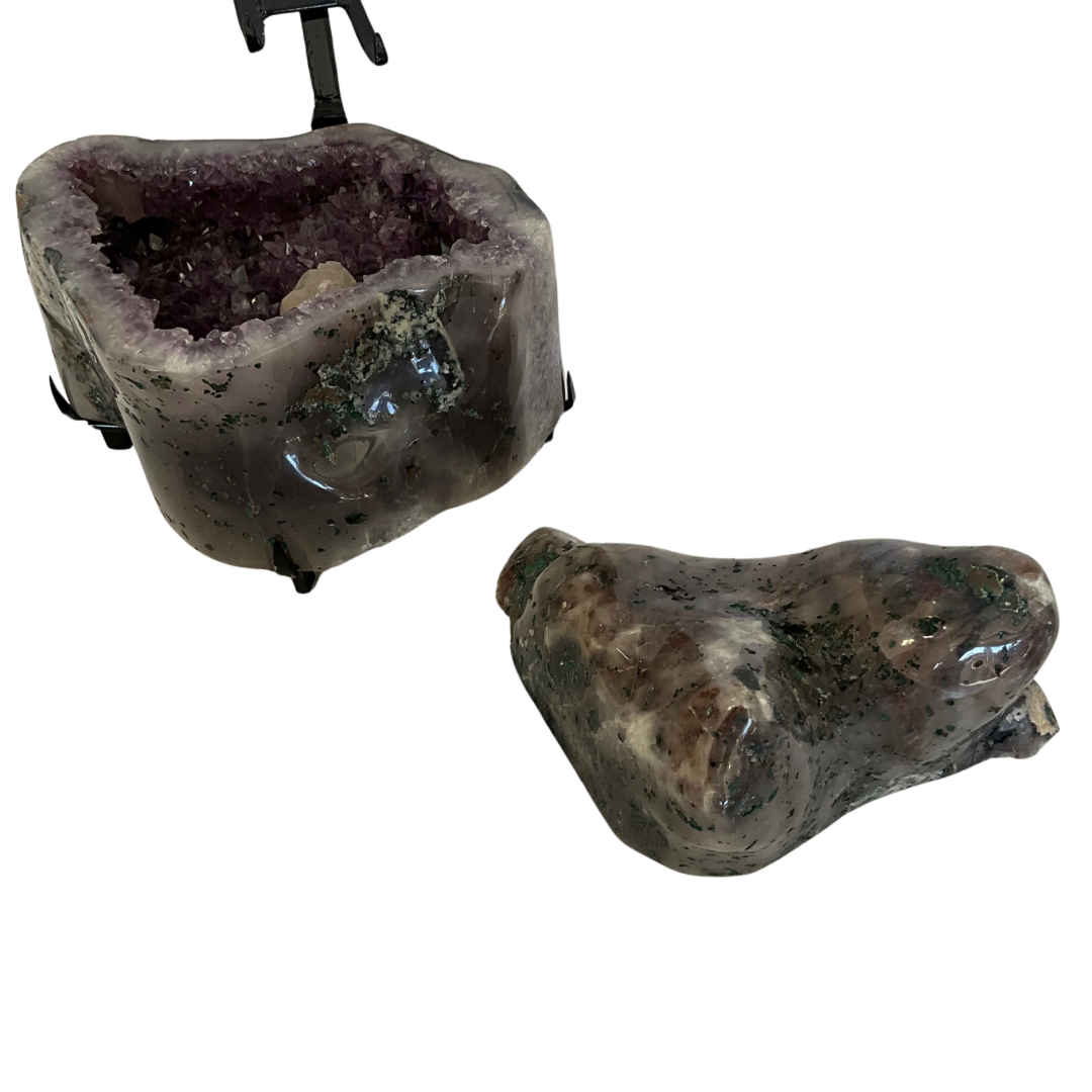 Amethyst Crystal 'Jewelry Box' on Stand