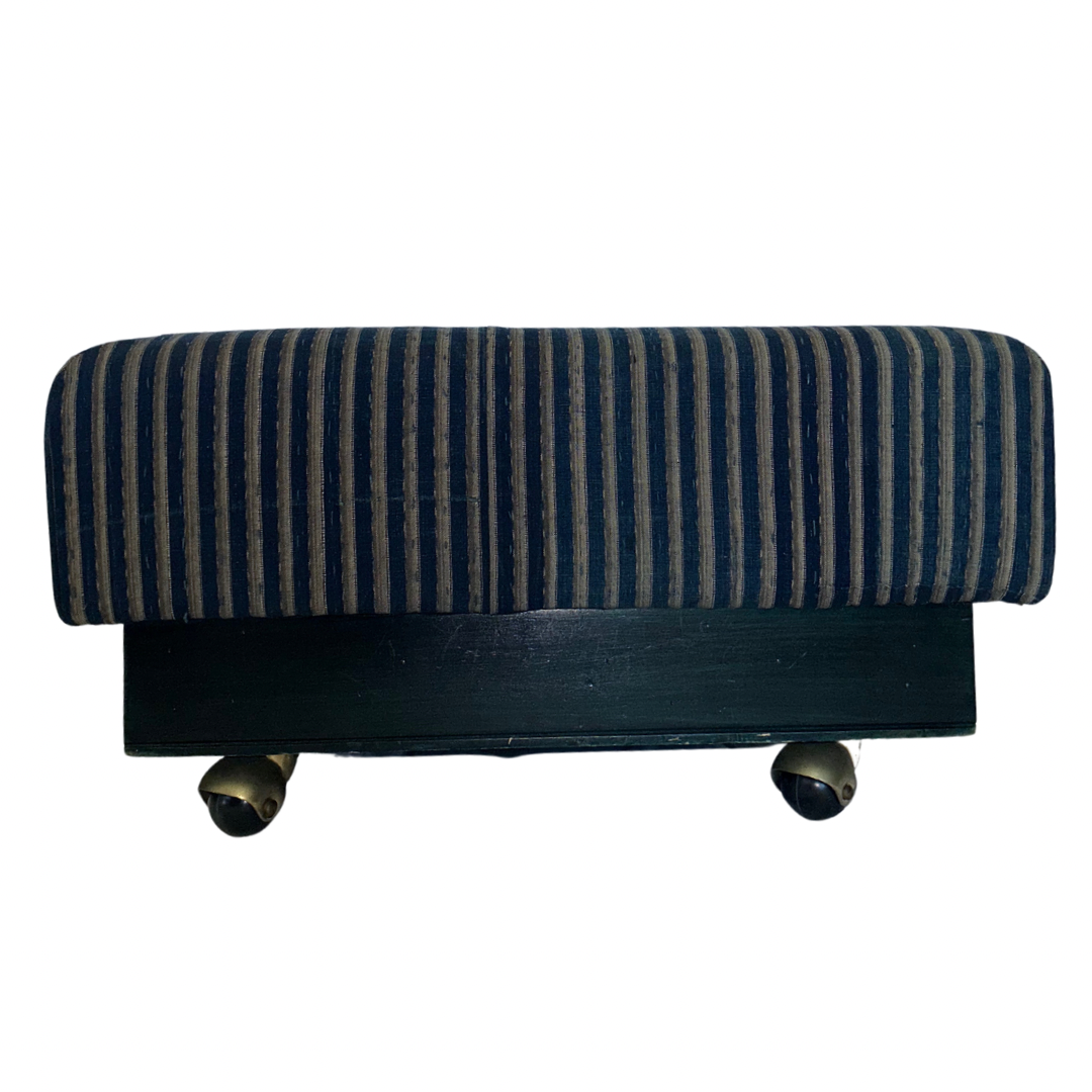 Vintage Striped Ottomans on Casters