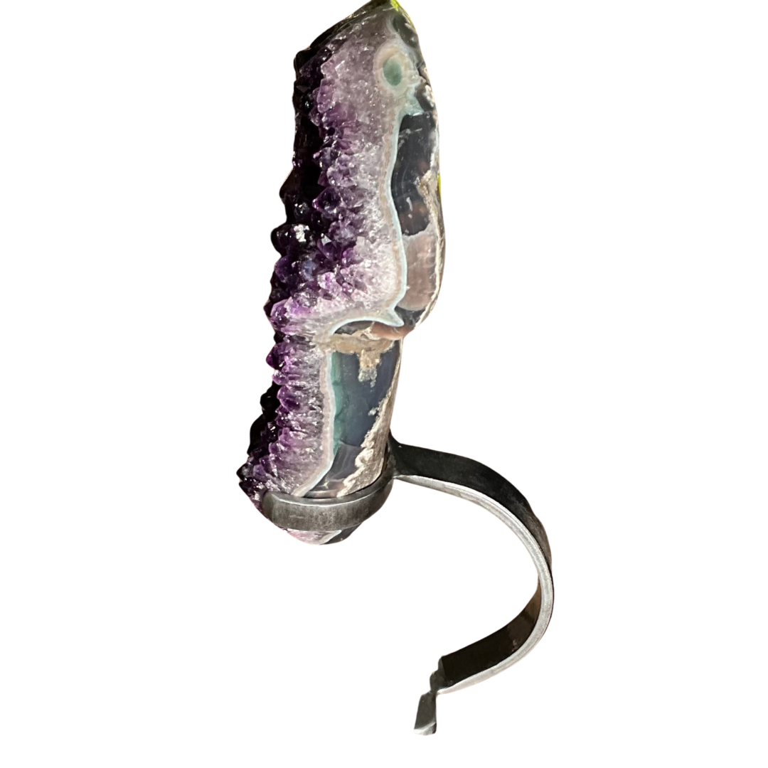 Narrow Amethyst Crystal Geode on Stand