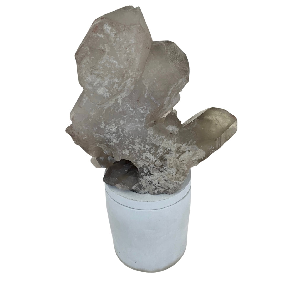 Extra Large Abstract Smoky Quartz Crystal Lid Candle