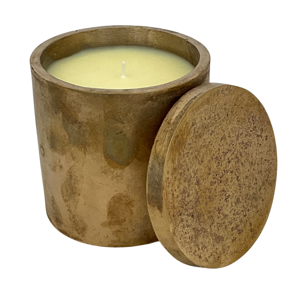 Solid Bronze Gardenia Candle with Lid #15