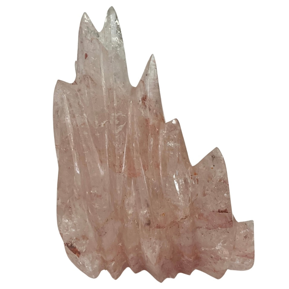 Pink Quartz Crystal with Multiple Spikes