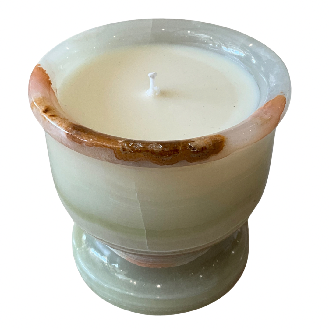 Medium Onyx Marble Gardenia Candle 10