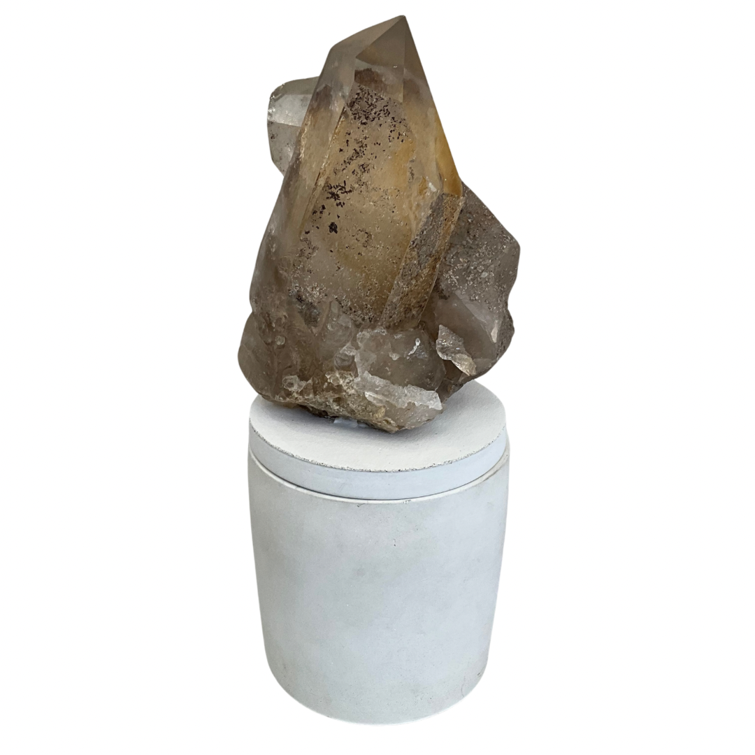 Quartz Crystal Double Generator Lid Gardenia Candle