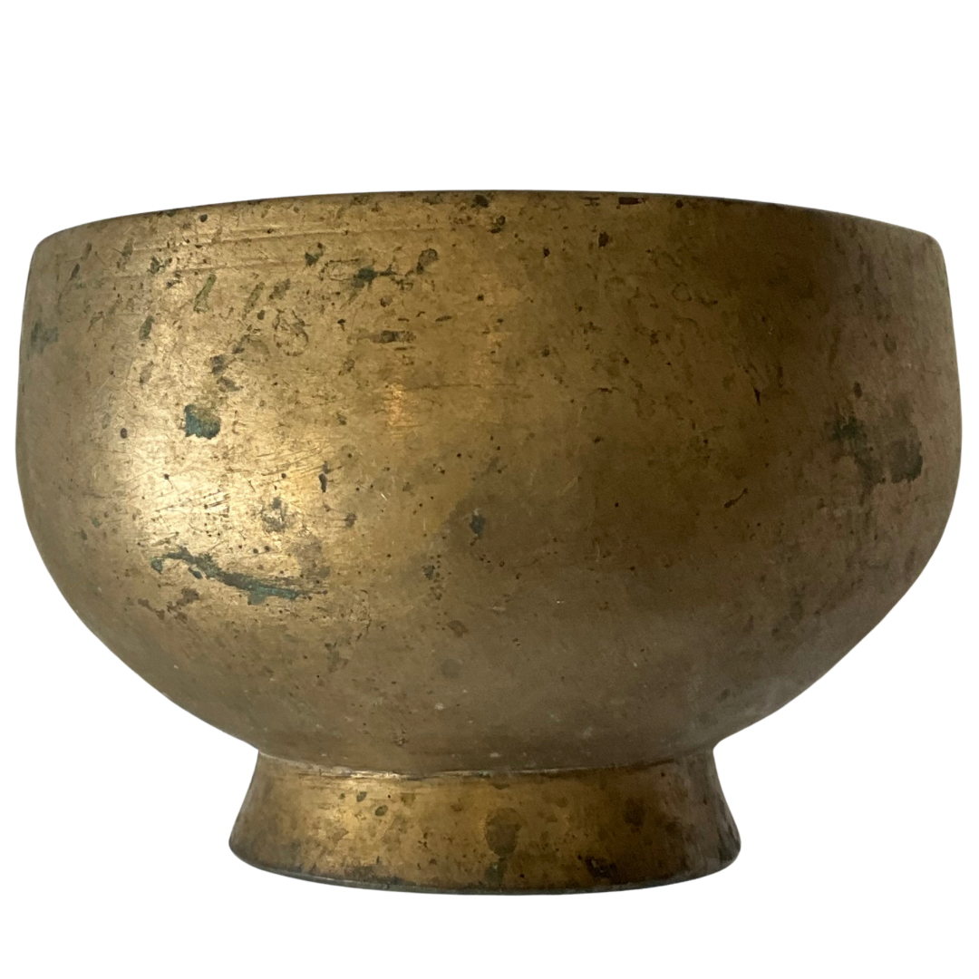Vintage Brass Sound Bowl Gardenia Candle Med