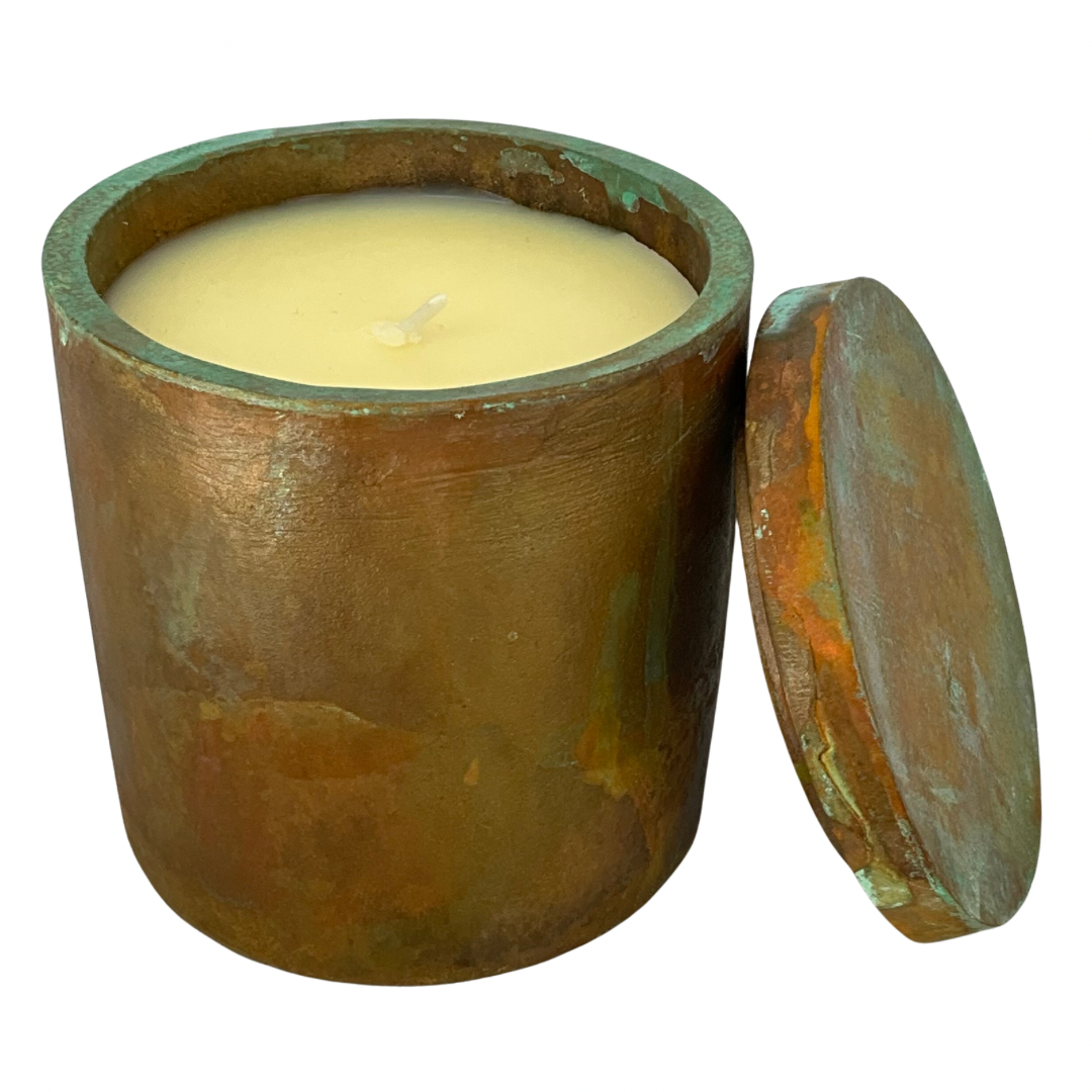 Solid Patinated Bronze Gardenia Candle #7