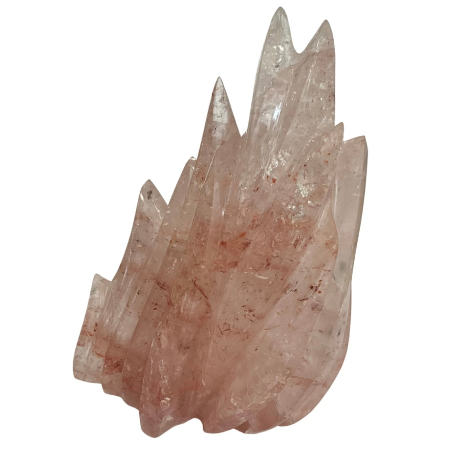 Pink Quartz Crystal with Multiple Spikes