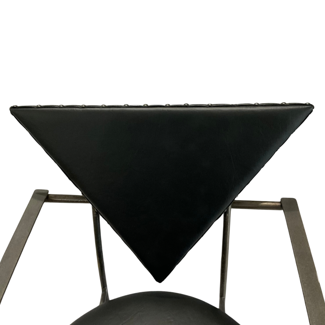Post-Modern Leather & Metal Chair