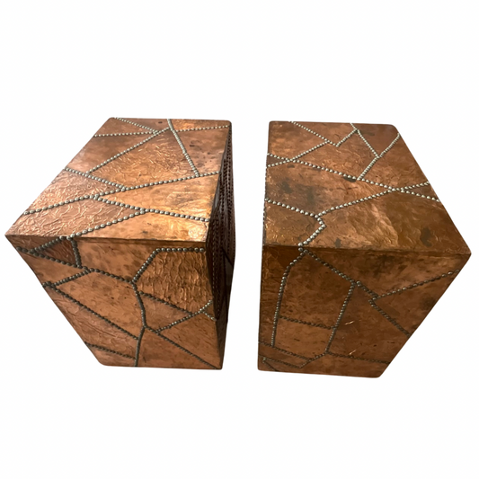 Pair of Copper Pedestals with Rivets