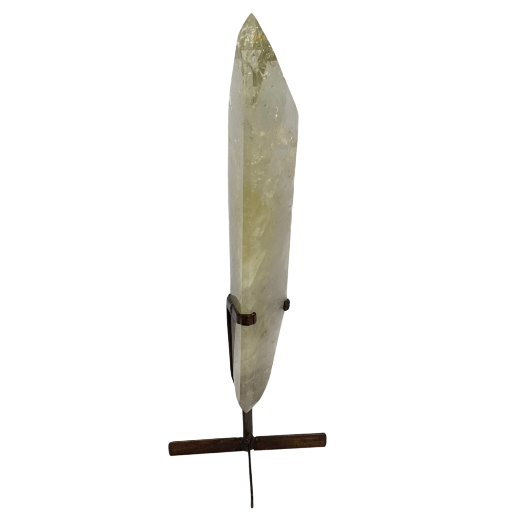 Natural Citrine Crystal Double Point on Custom Stand