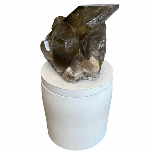 Citrine Cluster Generator Lid Gardenia Candle