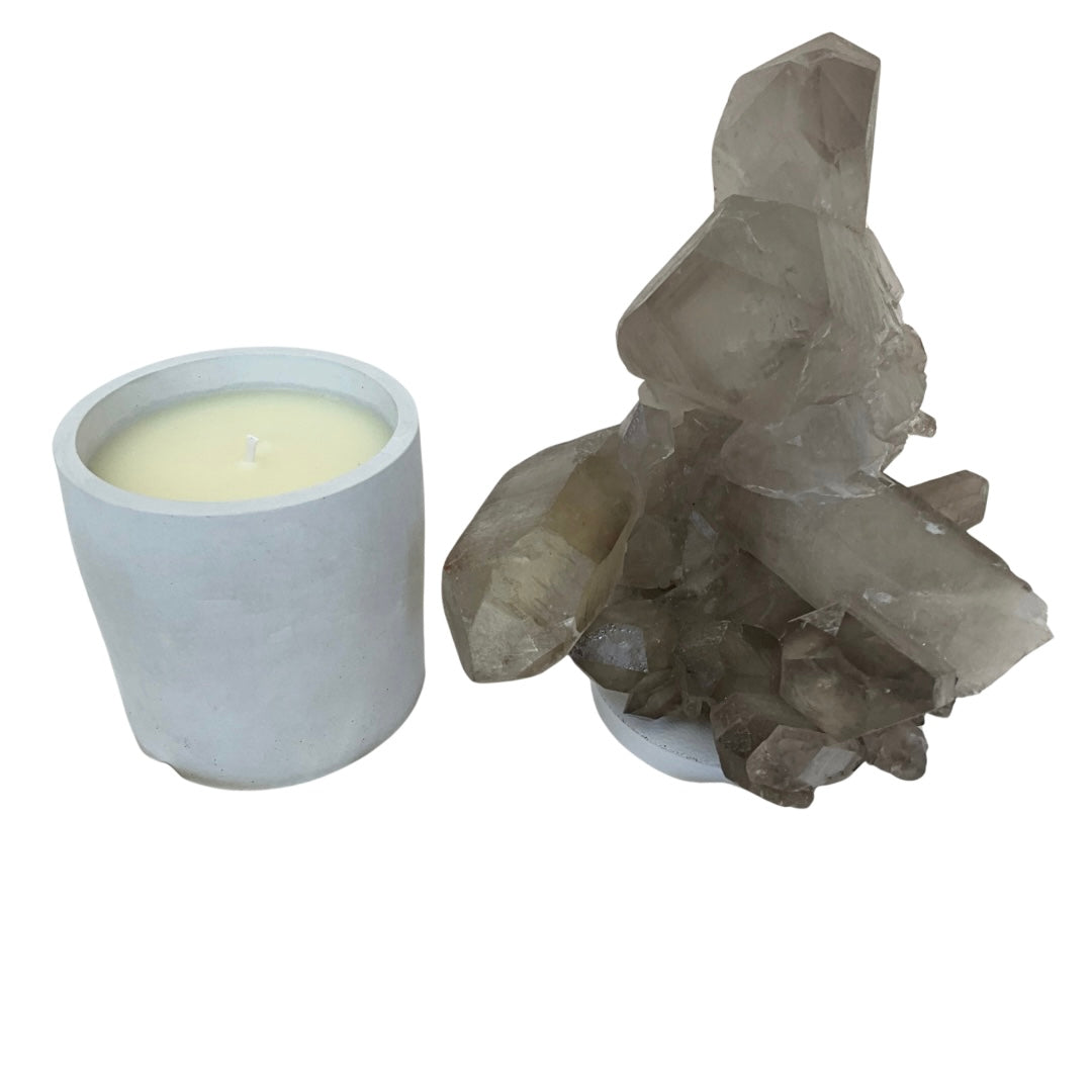 Extra Large Abstract Smoky Quartz Crystal Lid Candle