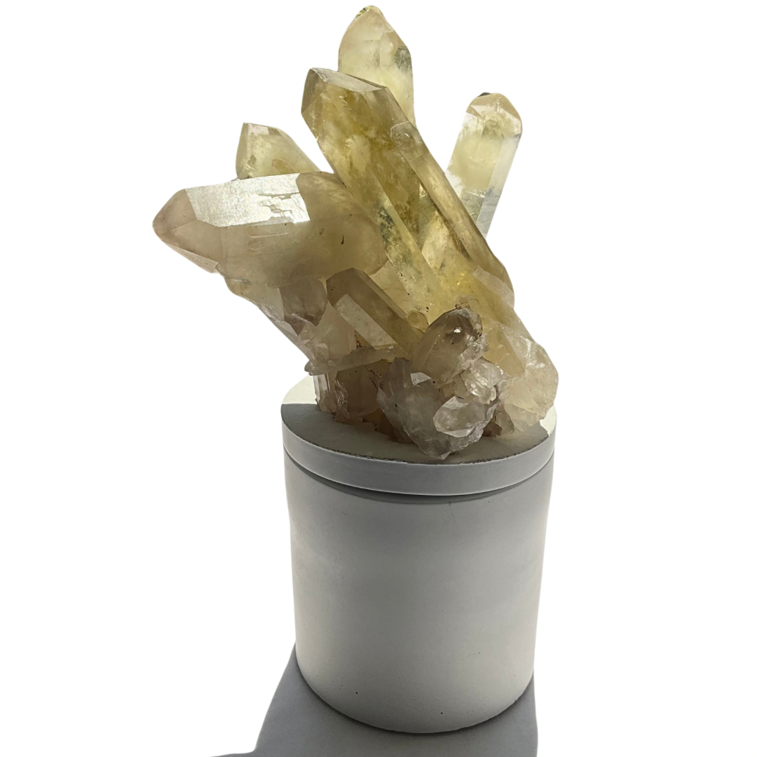 Citrine Generators Cluster Lid Gardenia Candle