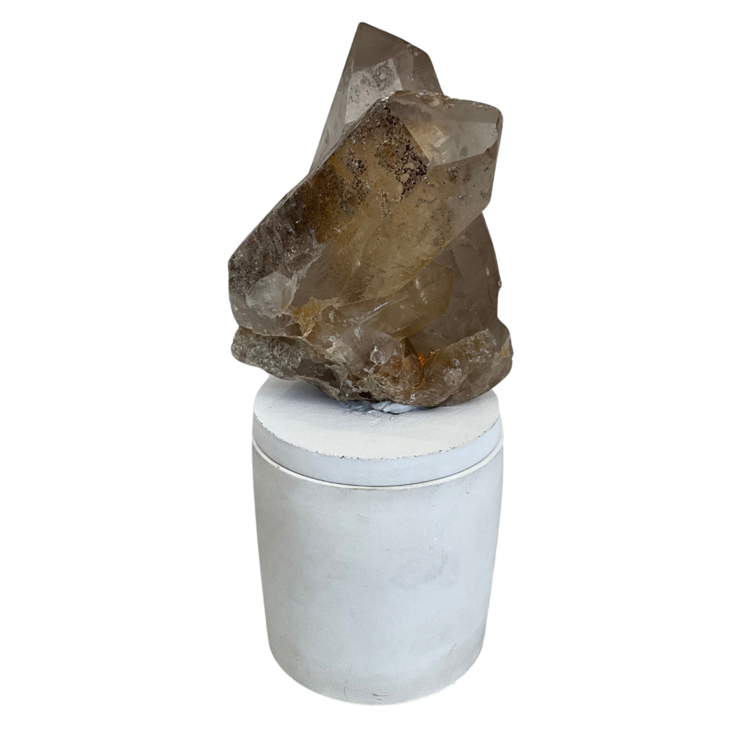 Quartz Crystal Double Generator Lid Gardenia Candle