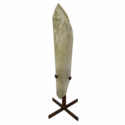 Natural Citrine Crystal Double Point on Custom Stand