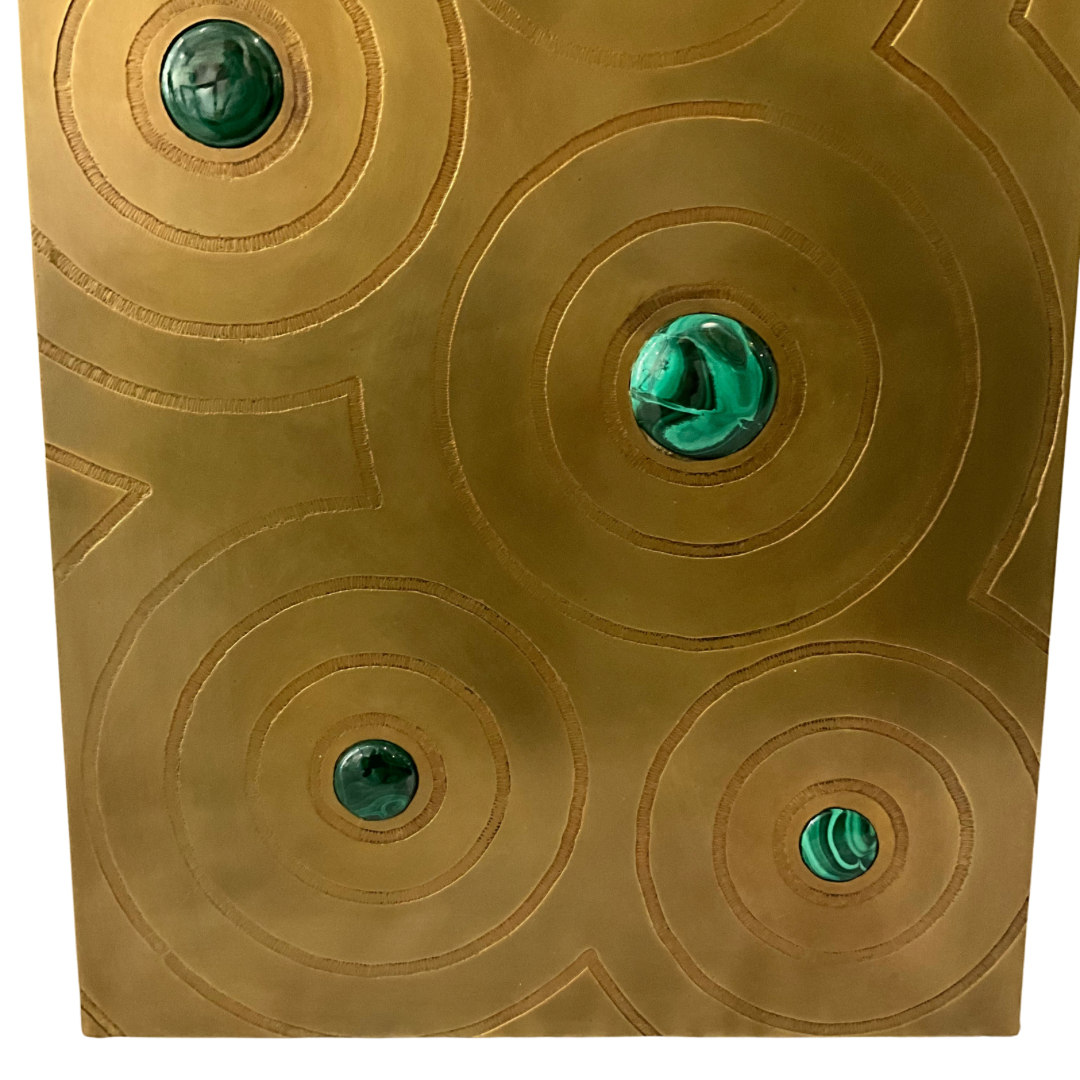 Brass Wall Hanging with Malachite Accents