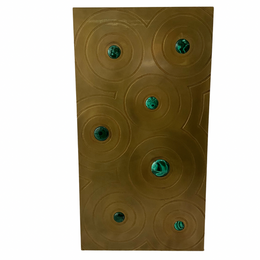 Brass Wall Hanging with Malachite Accents