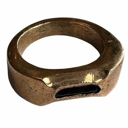 Brazilian Green Tourmaline & Bronze Ring