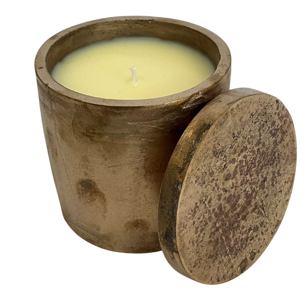 Solid Bronze Gardenia Candle with Lid #3