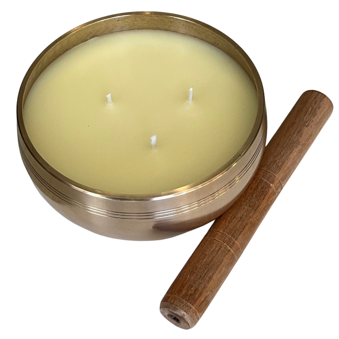 Large Brass Sound Bowl - Gardenia Candle