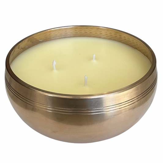 Large Brass Sound Bowl - Gardenia Candle