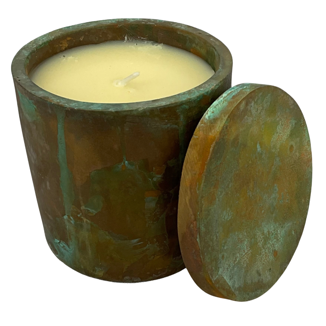 Solid Patinated Bronze Gardenia Candle #12