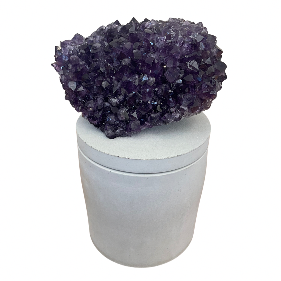 Amethyst Geode Crystal Lid Gardenia Candle