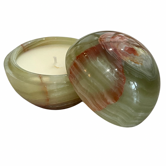 Onyx Marble Round Gardenia Candle #4