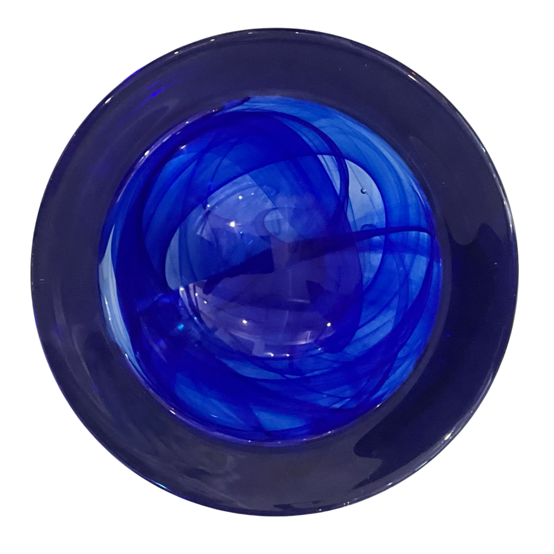 Kosta Boda Cobalt Blue Glass Display Bowl