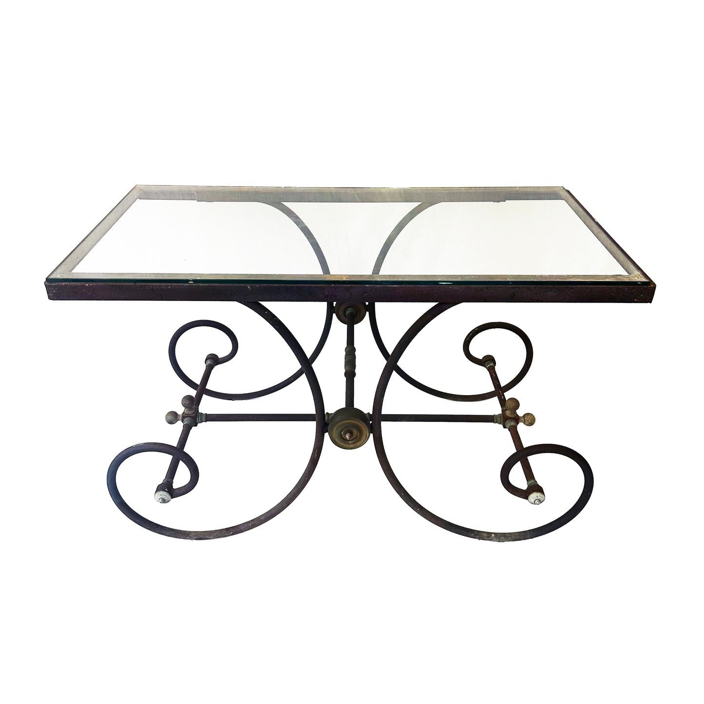 Mid Century Scroll Iron Outdoor Table