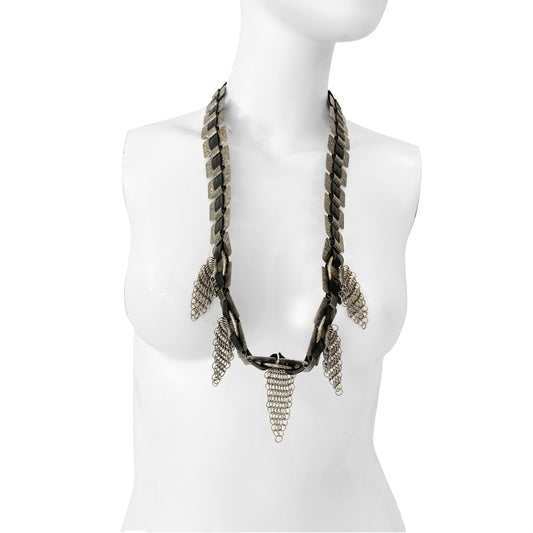 Leather & Metal Conch Necklace/Belt by Ferrara