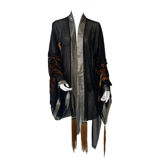 Sheer Embellished Robe by Ferrara