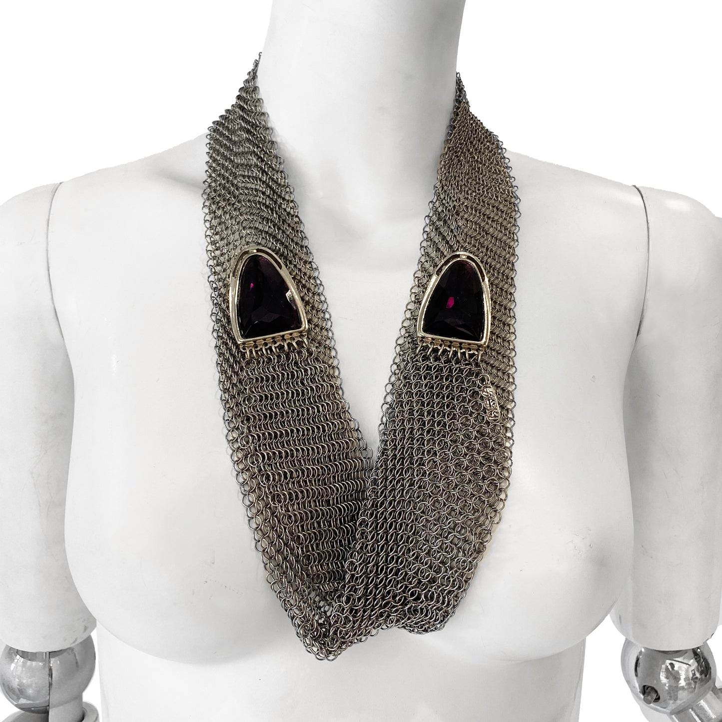 Amethyst Style Metal Mesh Neckpiece by Ferrara