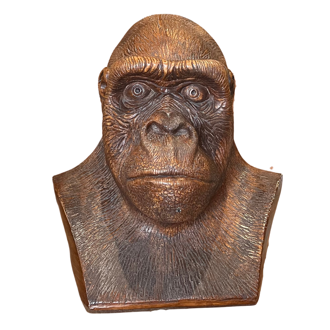 Ceramic Gorilla Bust Sculpture