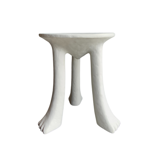 Primitive White African Stool