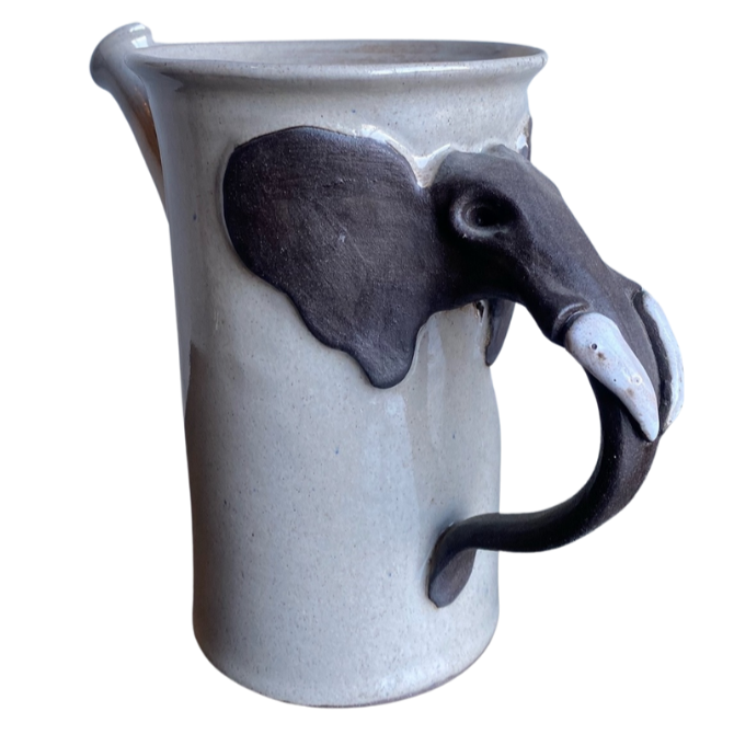 elephant pottery pitcher