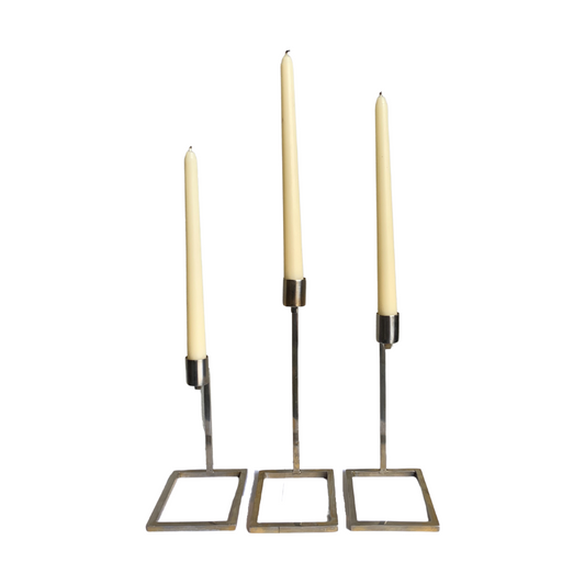 Set of Three Architectural Candle Stands