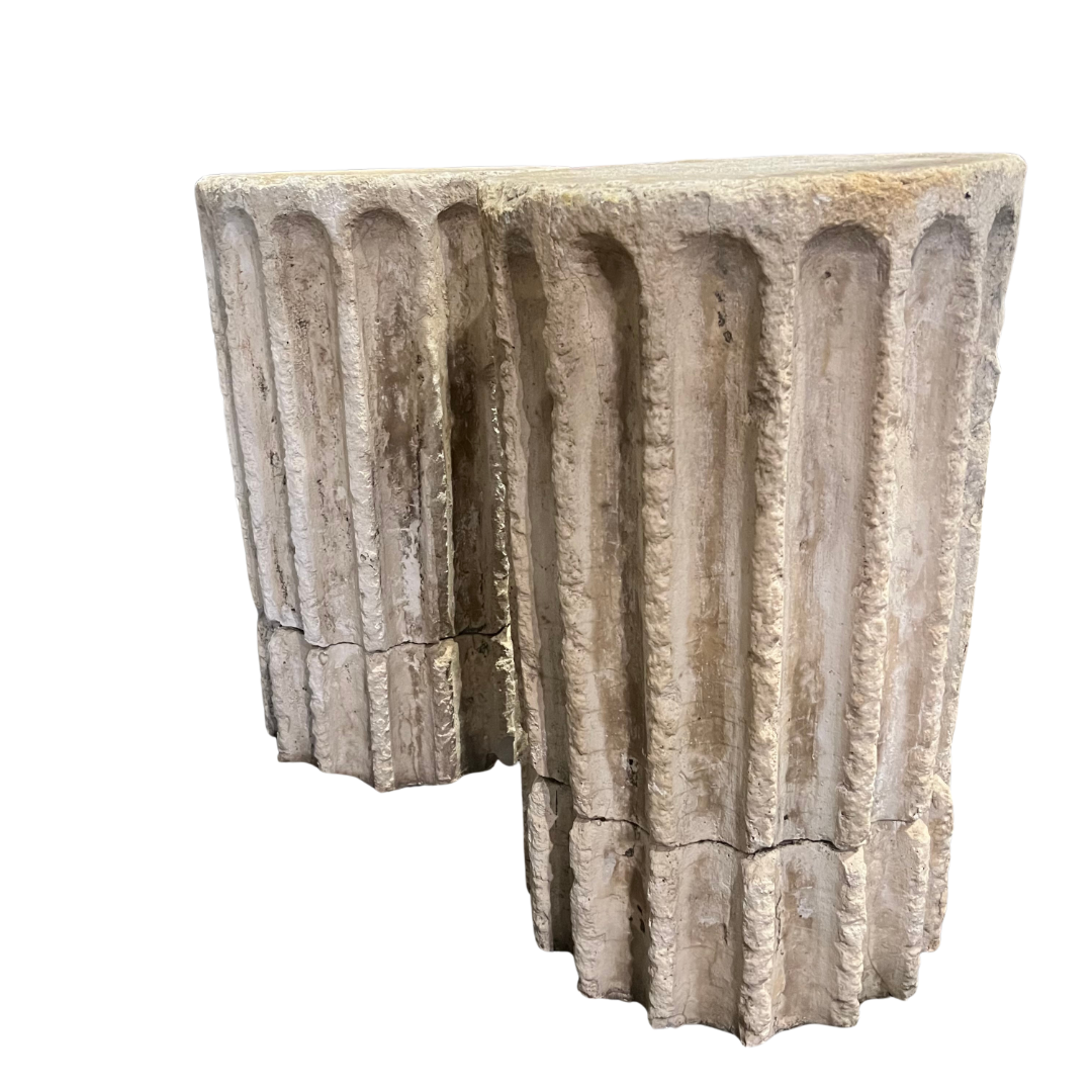 Pair of Concrete Column-Style Pillars