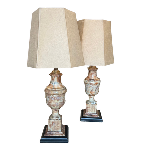 Pair of Onyx Marble Lamps