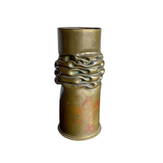 Antique Mortar Shell metal vase