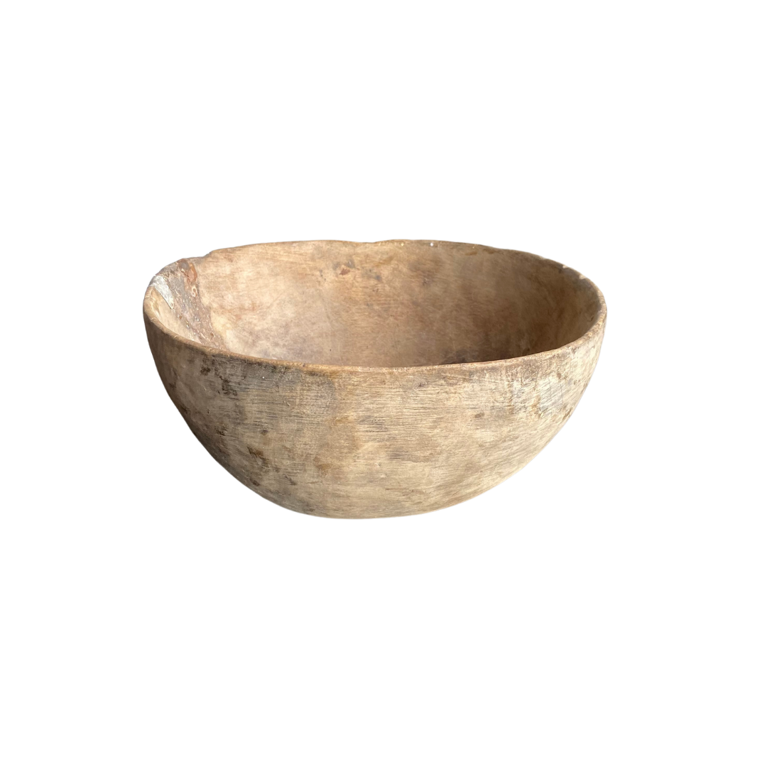 Medium Carved Wood Bowl