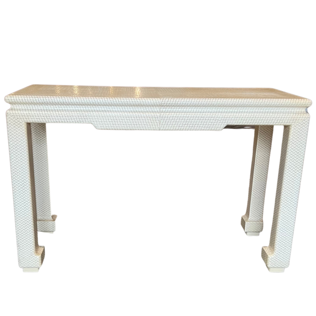 Karl Springer Woven Textured Console Table
