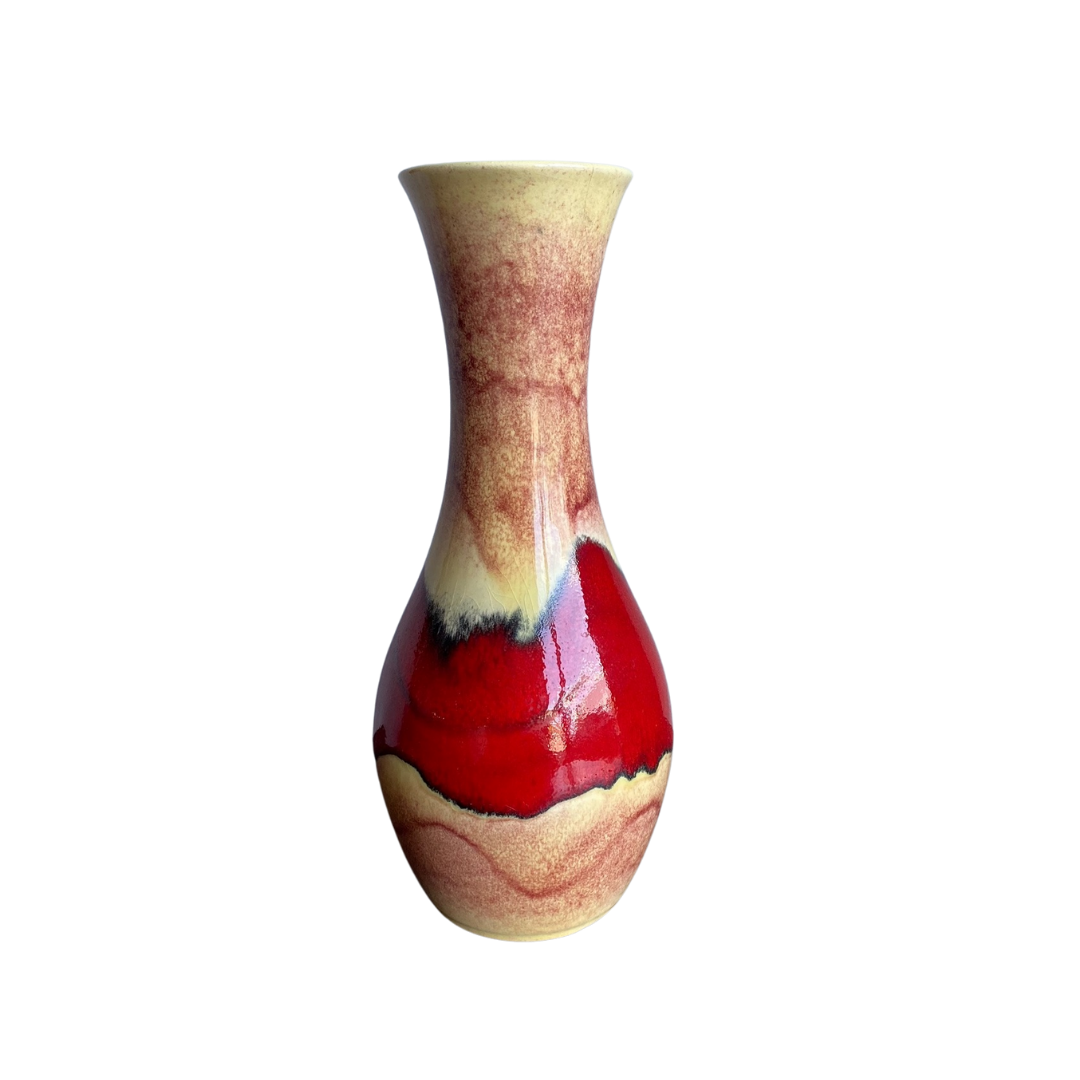 Multi-colored Glazed Ceramic Vase