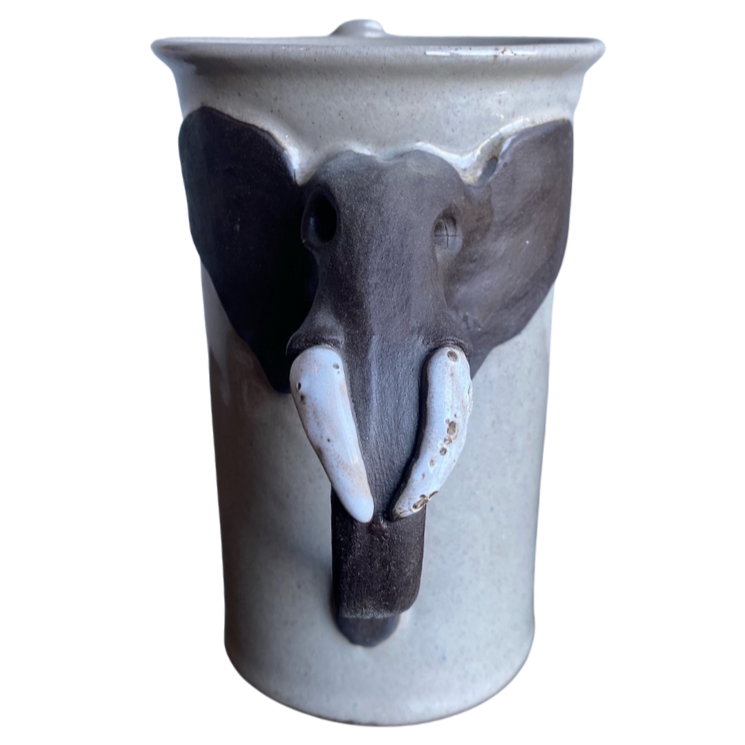 elephant pottery pitcher