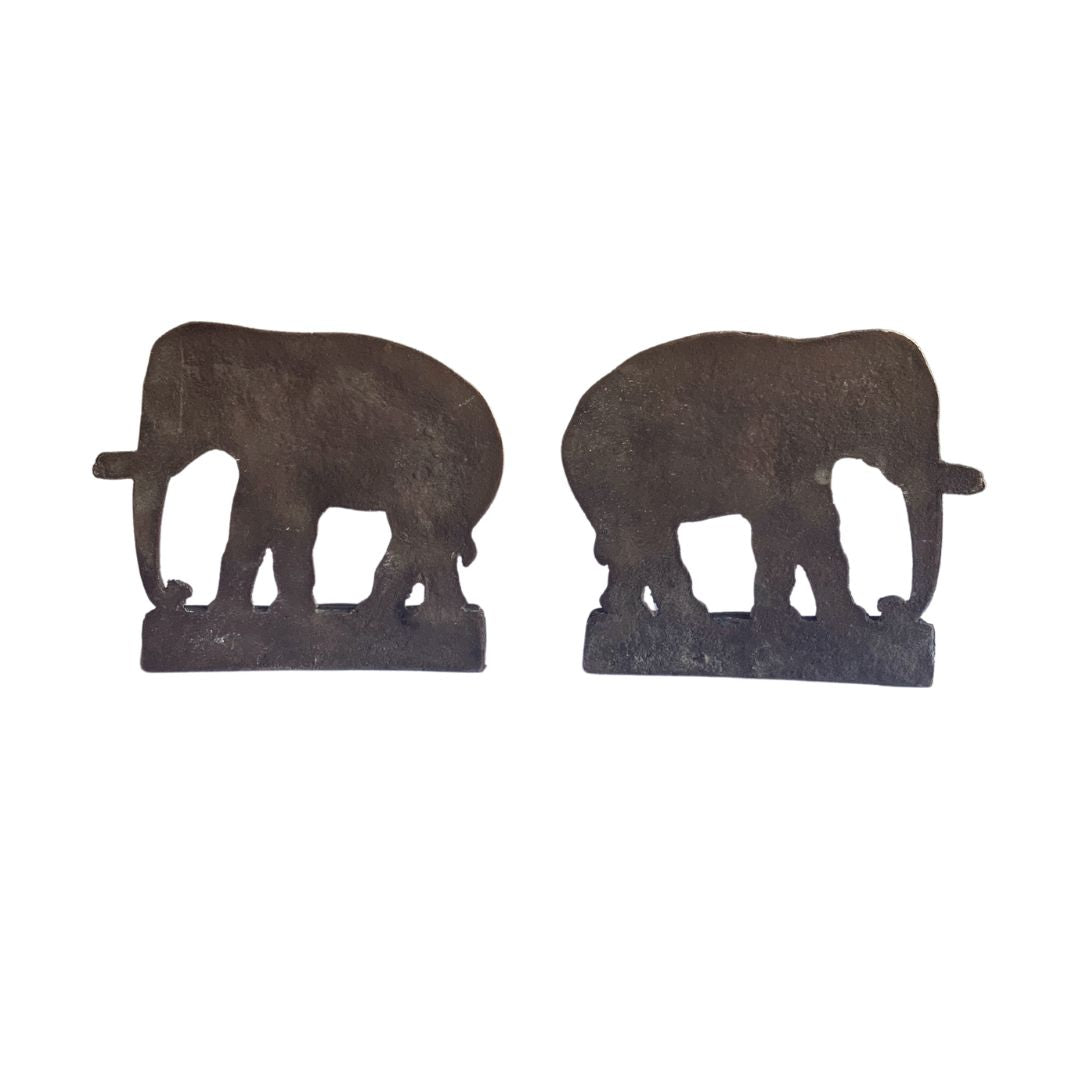 1920's Bronze Elephant Bookends
