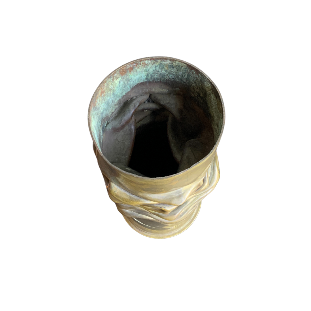 Antique Mortar Shell metal vase